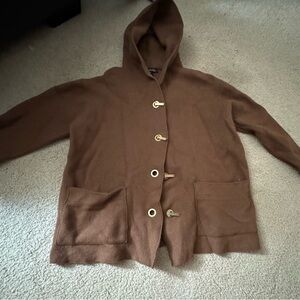 Jones New York Signature Brown Wool Blend Coat